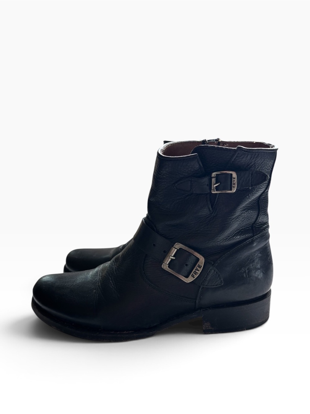 Women’s Frye Black Leather Engineer Ankle Boots